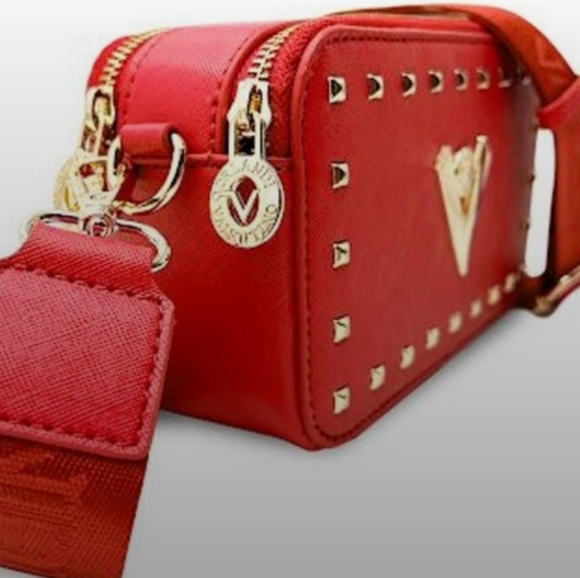 ❤️ NWT Valentino Orlandi Red Crossbody Handbag Purse w/Gold Studs ❤️ - Picture 6 of 6